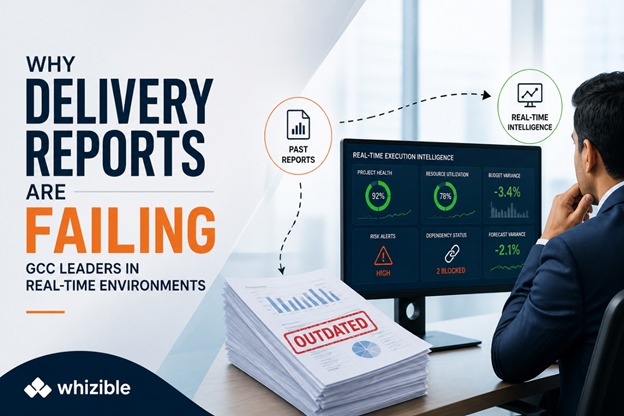 GCC dashboard comparison showing outdated reporting vs real-time execution visibility