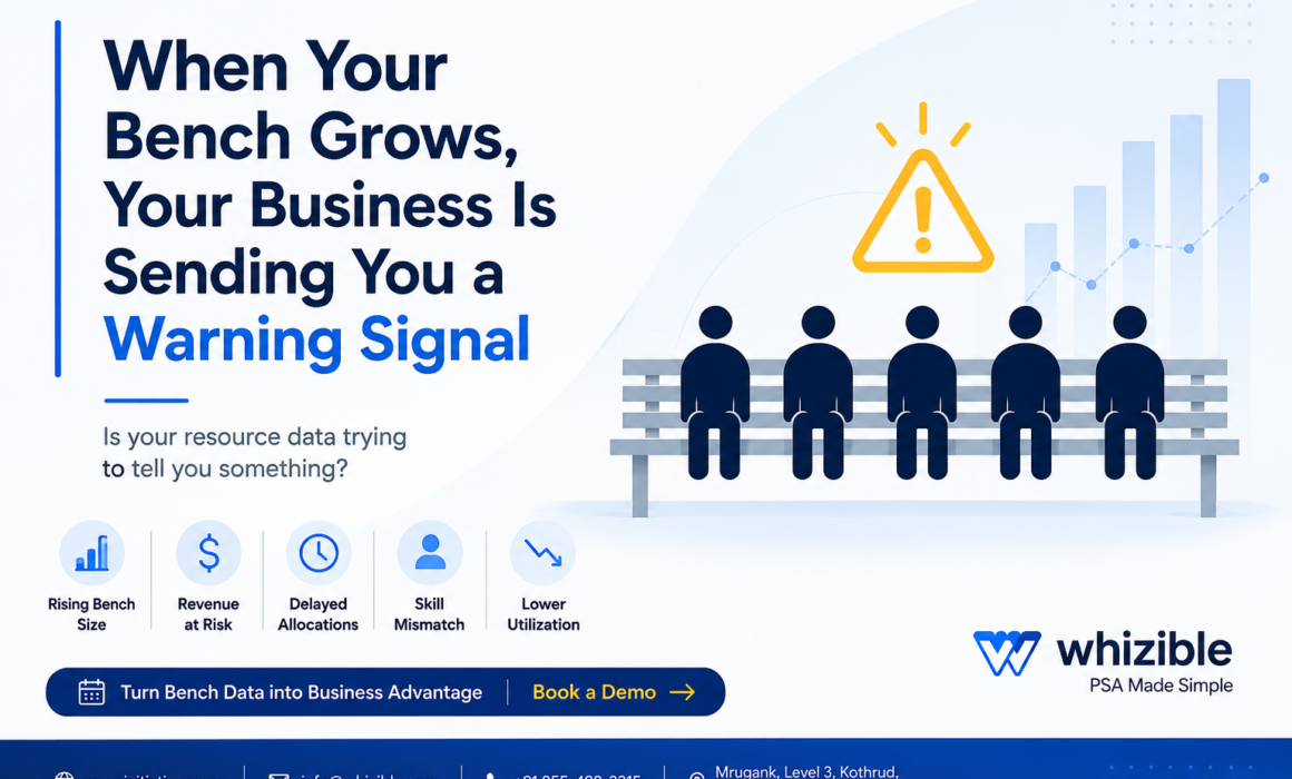 When your bench grows your business sends a warning signal – Whizible bench management and resource utilization insights