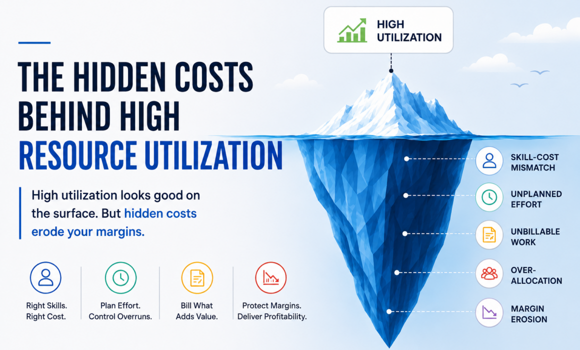 Hidden costs behind high resource utilization affecting business margins