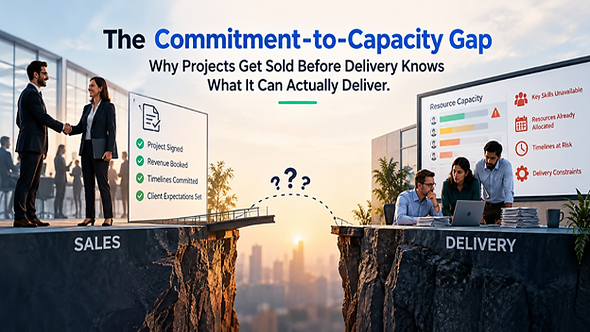 The Commitment-to-Capacity Gap in Project Delivery Understanding the gap between what sales teams promise and what delivery teams can realistically deliver.